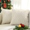 Decorative Throw Pillow Covers 18x18, Soft Plush Faux Wool Couch Pillow Covers for Home, Set of 2, Beige